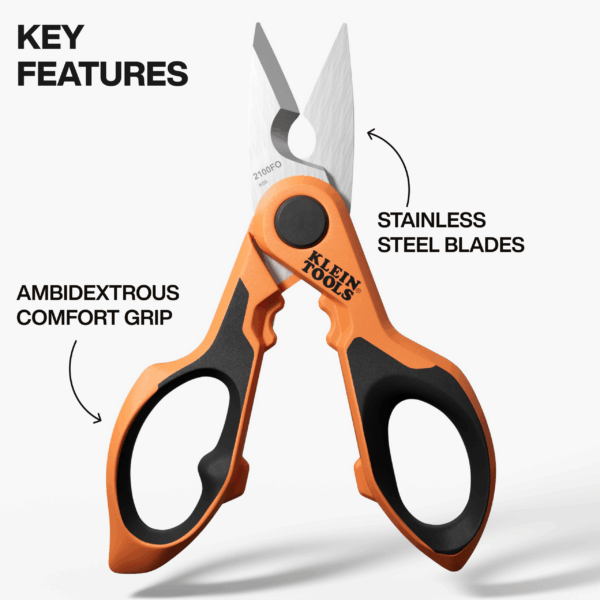 Vonti Compact Cable Stripping Scissors – 6" Electrician Tool for Precise Cuts